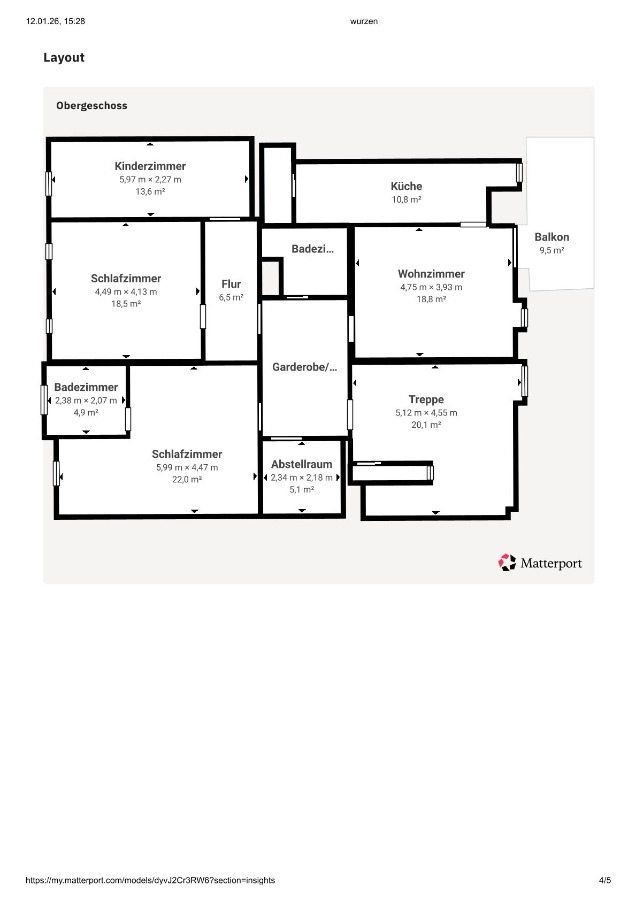Grundriss-Obergeschoss Mehrfamilienhaus Wurzen