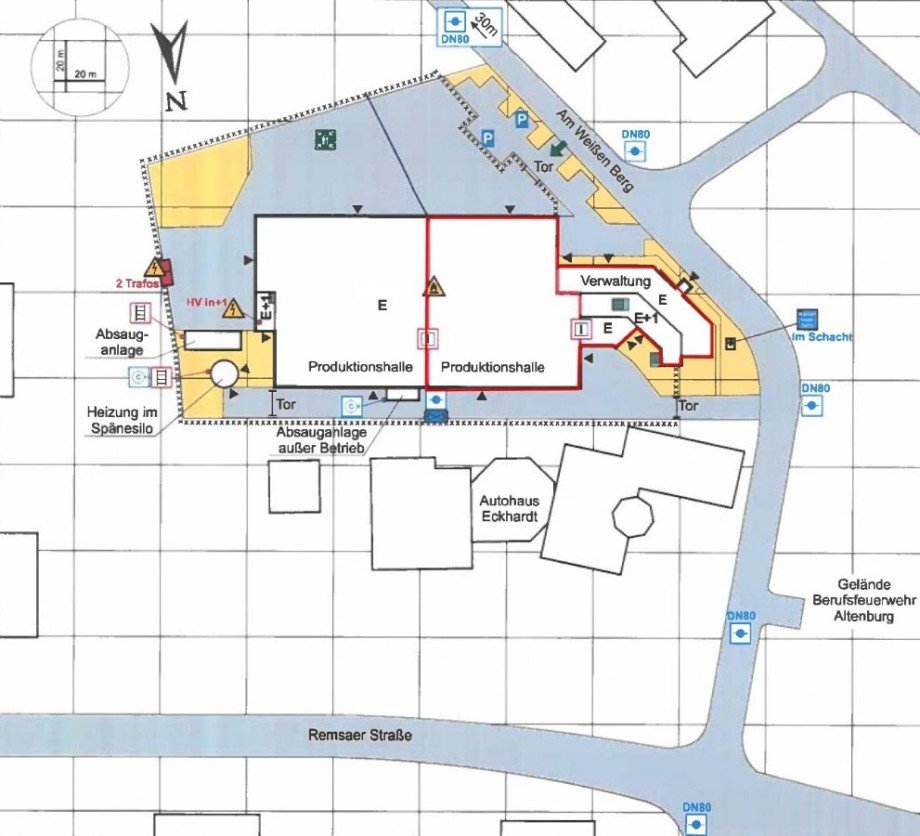 Grundst�cksplan Produktion Altenburg