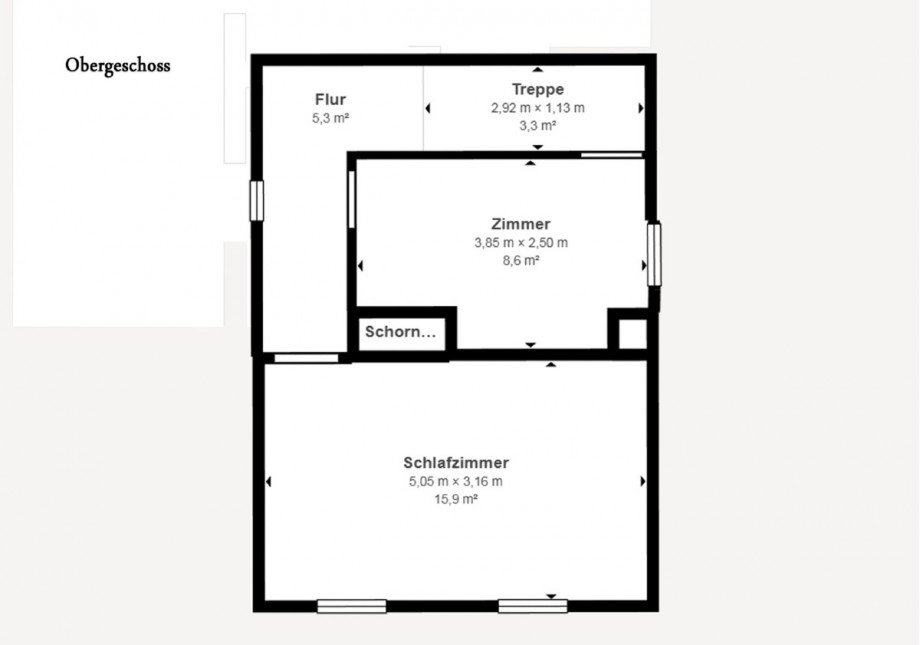 Grundriss Obergeschoss Doppelhaush�lfte Wermsdorf