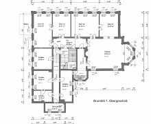 Grundriß 1. OG Grundriß 1. OG Historisches Herrenhaus mit etablierter Pension, Festsaal und Entwicklungspotenzial in der Elsteraue