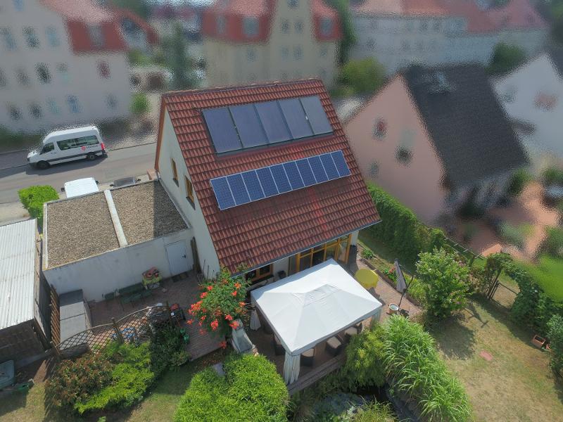 Drohnenaufnahme Einfamilienhaus Leipzig