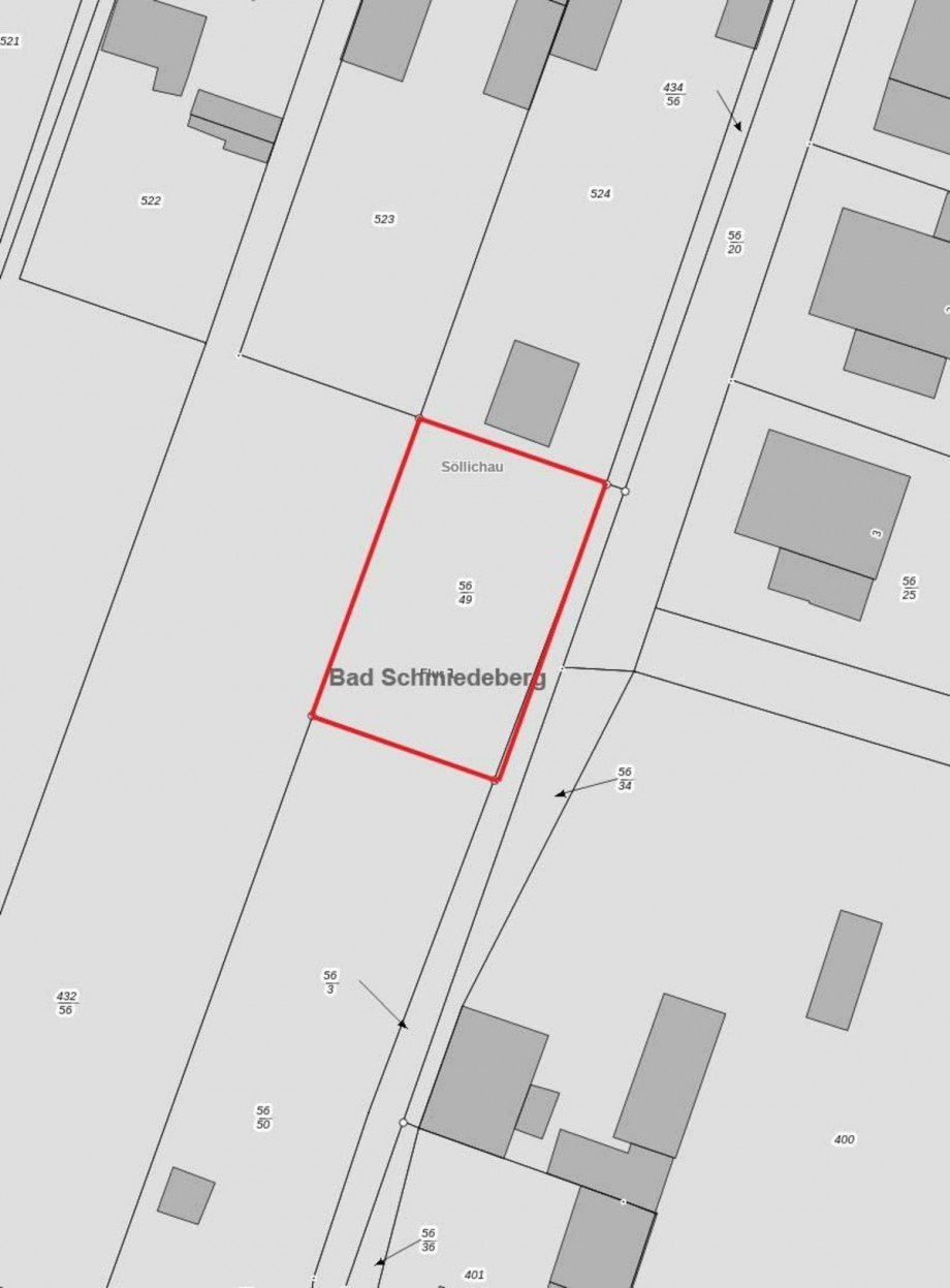 Flurkarte Wohngrundst�ck Bad Schmiedeberg