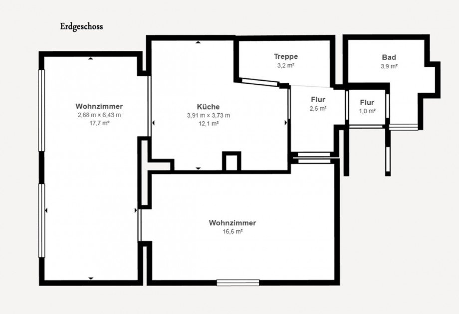 Grundriss Erdgeschoss Doppelhaush�lfte Wermsdorf