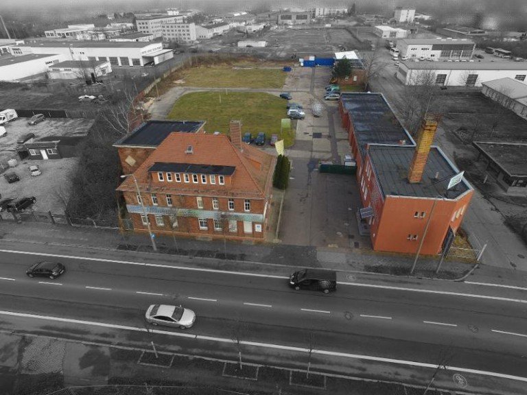 Ansicht Leipzig - Lindenau Gewerbegrundst�ck Gewerbegrundst�ck, B�rovilla, Werkstatt am Lindenauer Hafen