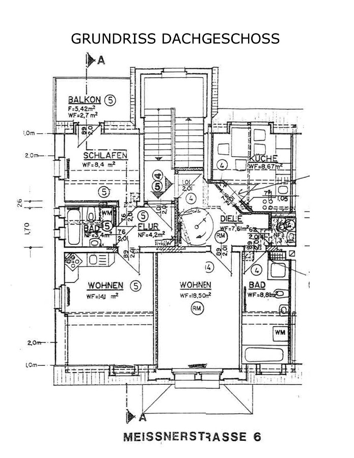 Grundrisse WE 4 und WE 5-1 Dachgeschosswohnung Altenburg